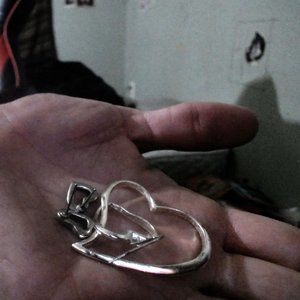 Silver Earrings, 2 small, 1 double large earring